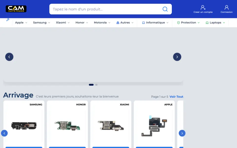Aperçu du site CAM Parts France