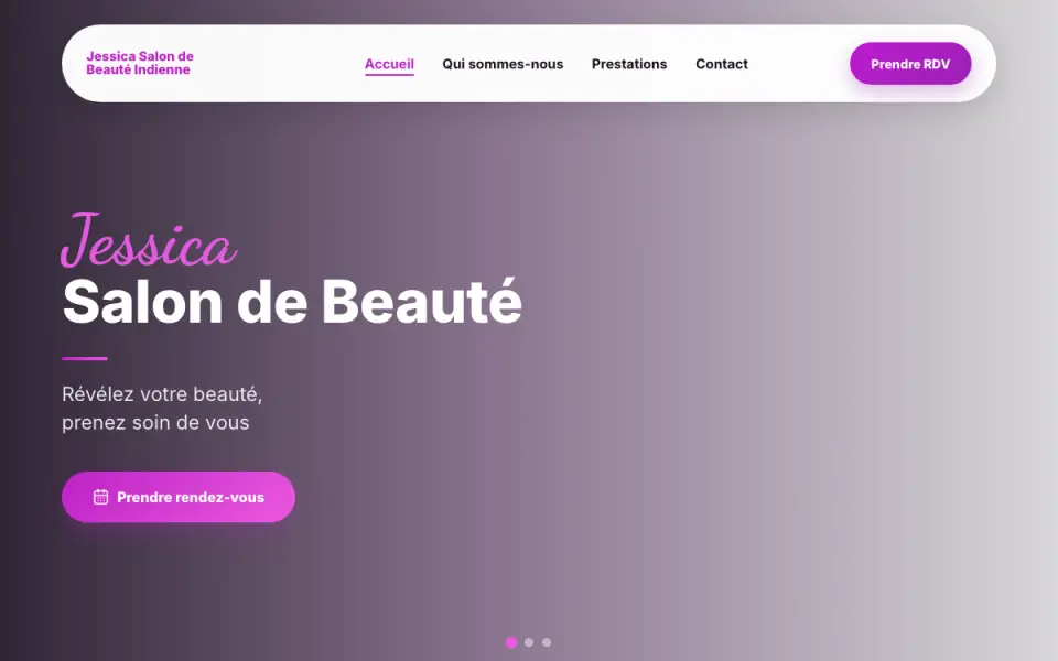 Aperçu du site Jessica Salon de Beauté